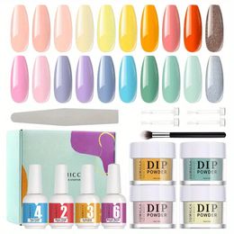 20-Piece Nail Art Diy Kit - Create Stunning French Manicures with Dip Powder & Activator Essential Liquid!