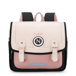 School Bags Pupil Students Schoolbag Girls Backpack Grades 1-3 School Bag for Boys Bagpack Mochila Escolar Waterproof PU Square Light Bag 230810