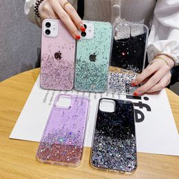 Роскошные блеск Bliter Bling Chases для Iphne 15 14 Pro Max 13 12 Samsung Galaxy S23 Ultra S22 A14 5G A54 A24 A34 A53 A23 A13 A04S Soft TPU Clear Shockper Copper