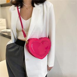 Cosmetic Bags Messenger Bag Shopping Women Heart Shoulder Ladies Fashion Retro Trendy Cute Girls Multi-function Pink Simple Vintage PU