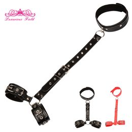 Bondage BDSM Restraints Collar Fetish Sex Products Gags Adult Games Erotic Toys for Woman Couples Slave Neck Handcuffs 230811