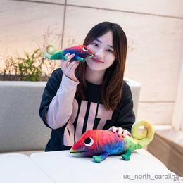 Stuffed Plush Animals 18/25cm Cute Chameleon Plush Tricky Toys Blind Game Props Home Ornament Party R230811