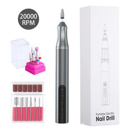 Nail Manicure Set 20000RPM Wireless Nail Drill Machine Electric Nail Sander Cordless Rechargable Manicure Machine Milling Cutter Nail Machine 230810