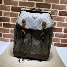 Designer luxury Bags g BackPack 696013 Decorated interlocking G Coated Canvas Large backpacks men women fashion Leather schoolbag top quality