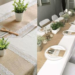 Table Cloth Christmas Wedding Decoration Linen Tablecloth Tea Art Party Lace Jute Environmental Protection