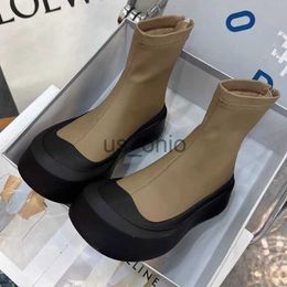 Boots Winter Women Ankle Flats Chelsea Boots Platform Casual Shoes 2023 New Designer Motorcycle Boots Fad Goth Zipper Shoes Snow Botas J230811