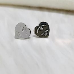 Stud High Quality S925 Sterling Silver Classic Enamel Heart Stud Earring Fashion Jewellery Luxury Brand Wedding Holiday Gift 1 1 230811