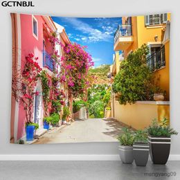 Tapestries Landscape Print Large Tapestry Street Architecture Scenery Tapestries Bedroom Living Room Home Decor Hippie Wall Hanging Blanket R230811