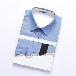2019 new Men shirt Collar Dress Fashion Long Sleeve Premium 100% Cotton Shirting Men's Shirt big size258q
