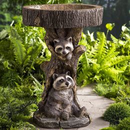 Decorative Objects Figurines Animal Resin Decoration Statue Animal Resin Bird Feeder Garden Ornaments Suitable for Yard Garden Lawn Landscape Decorations 230810