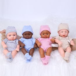 Dolls 20cm Girl Reborn Baby Toys Full Silicone Body Cute Mini Bebe Reborn Dolls Children Vinyl Doll Waterproof Bath Toy Christmas Gift 230811