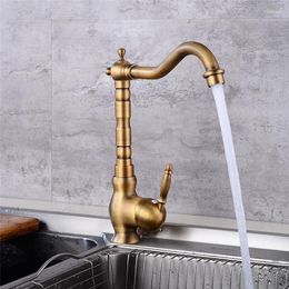 Kitchen Faucets Sink Faucet Copper Cold And Water Tap Vegetable Washing Basin Ssink Mixer 360 Degree Rotating Antique