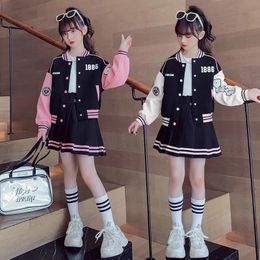 Clothing Sets Girls Clothing Sets Children Long Sleeved Coats Skirts Suit Teenage Girl Jacket Baseball Suit Kids Tracksuit Outfit Clothes 230811
