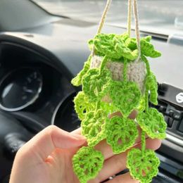 Decorations Interior Accessory Decor Plants Hanging Plant Pendant Car Styling Handmade Crochet Ornament R230811