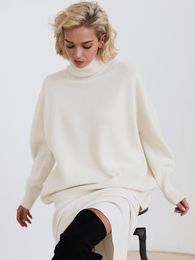 Women's Sweaters CamKemsey Classic Solid Turtleneck Pullovers For Women Autumn Winter Thick Warm Loose Long Sleeve Knit Jumpers