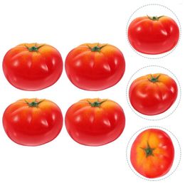 Decorative Flowers 4 Pcs Imitation Tomato Lifelike Fake Decorations Vegetable Foam Artificial Props Toddler