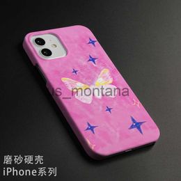 Cell Phone Cases Small Pink Butterfly Film Case Suitable for Apple 14pro Phone Case 13promax1211x Hard Case J230811