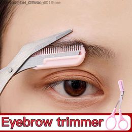 Stainless steel eyebrow trimming scissors eyebrow scissors shaver scissors with comb suitable for female eyebrow shape shaver makeup accessories tools Z230815