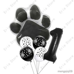 Decoration Animal Let's Dog Cat Paw Aluminium Balloon 32 inch Pink Black Year Birthday Decor Balloon Baby Shower R230811