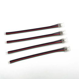 5V 12V 24V LED Strip Connectors 4Pin 10mm Transparent Unwired Strip Wire Connectors Long 22AWG Extension Wirell LL