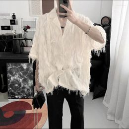 Men's Casual Shirts Original Design Sense Short Sleeve Fashion Fringe Net Red Shirt