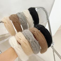 Fashion Headband For Women Warm Knitted Hairband Autumn Top Soft Casual Turban Centre Knot Hair Accessories