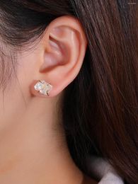 Stud Earrings BOROSA 5Pcs Clear Crystal Women Studs Birthstone For Unshaped GH005