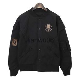 Men's Jackets Flight Jacket Vintage Black Bomber Cargo Jacket Waterproof Sweatshirt Streetwear Harajuku Coat Skull Casual Outerwear Biker J230811