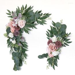 Decorative Flowers Lotus Colour Artificial Flower Wedding Backdrop Party Garland Arch Decor Row Arrangement Home Accessories