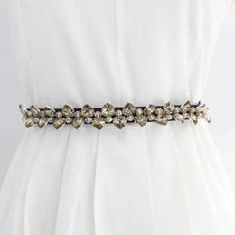 Belts Rhinestone embellished belt dress decorative elastic belt ladies crystal elastic belt ladies grtel gothic chain belt