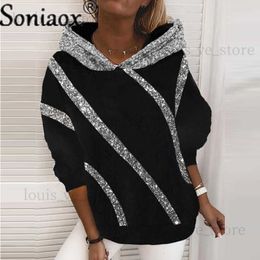 Women's Sequin Print Sweatshirt Casual Lantern Sleeve Rabbit Fur Hoodie Pullover Loose Warm Thick Ladies Splice Tops Hoodies New T230811