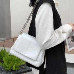 Chains COA-08 High Quality Luxury Lingge Chain Small Square Bag With Genuine Leather Women's One Shoulder Crossbody Handbag