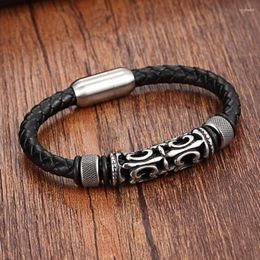 Charm Bracelets XQNI Fashion Punk Design Bracelet With Stainless Steel Magnet Buckle Adjustable Leather For Men Jewelry Gift