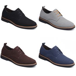 2023 Large size business casual shoes men black brown grey anti-suede mens sneakers breathable color 4