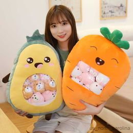 Stuffed Plush Animals 8pcs Bag Of Fruit Stuffed Soft Snack Plush Strawberry Banana Kids Toys Birthday Christmas Gift For Girl R230811