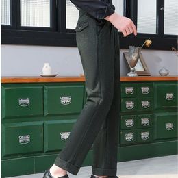 Men's Suits Business Casual Suit Pants Solid High Waist Straight Office Formal Trousers Male Classic Style Long Plus Size P57