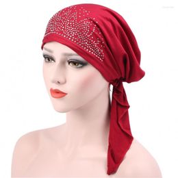 Berets European And American Arc Drilling Cap Muslim Hooded Solid Color Milk Silk Small Hat Spot