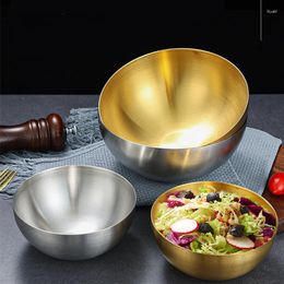 Bowls Large Capacity Stainless Steel Metal Bowl Is Suitable For Fruit Salad Soup Noodles And Other Household Kitchen Containers