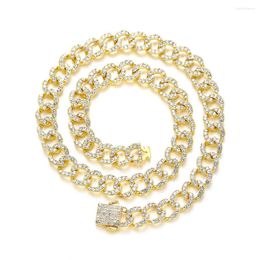 Chains Hip Hop Men 11MM Miami Iced Out Cuban Bracelet Gold Plated Bling For Women Link Chain Necklace Rapper Jewellery 2023