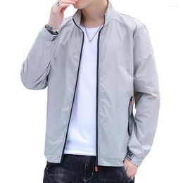 Men's Jackets Chic Men Sunscreen Coat Solid Colour Nylon Jacket Riding Outdoor