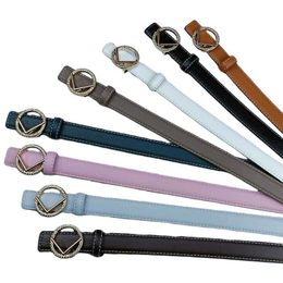 Belt for Women Genuine Leather 2cm Width High Quality Men Designer Belts F Buckle cnosme Womens Waistband Cintura Ceintures 9 Colour