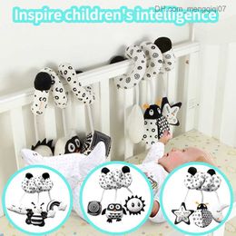 Pull Toys Soft plush baby rattlesnake with bell stroller mobile phone Mobi rattlesnake toy on crib interactive squeezer hanging doll Z230814