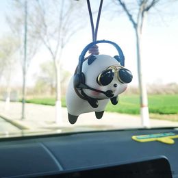 Decorations Cute Anime Panda Interior Decoration Ornament Tiger Auto Mirror Pendant Car Accessories R230811