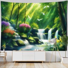 Tapestries Customizable Landscape Oil Painting Tapestry Beautiful Landscape Wall Tapestry Room Art Background Blanket Bed Sheet