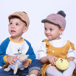 Berets Winter Fall Fleece Baseball Cap Baby Hat Kid Boy Adjustable Girl Child Sun Hair Ball Cute Candy