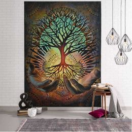 Tapestries Customizable Psychedelic Mandala Art Tapestry Wall Hanging Wall Tapiz Room Backdrop Fabric Home Decor Yoga Mat Sheet R230811