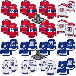 personalizzato Uomo donna giovanile Montreal Canadiens maglie da hockey 22 Cole Caufield 14 31 Carey Price Tampa''Bay''Lightning 91 Steven Stamkos 86 Kuche