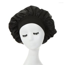 Berets Satin Bonnet Springy Night Hat For Women Double Layer Adjust To Sleep Hair Bathroom Shower Cap