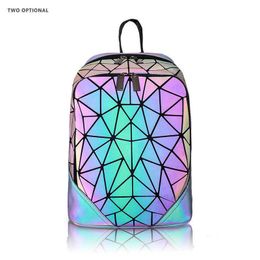 Geometric diamond lattice student schoolbag large capacity leisure outdoor traveling backpacks 0815