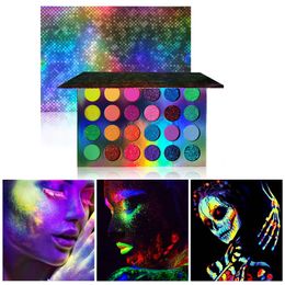 Eye Shadow Aurora Glow Eyeshadow Palette Stage Clubbing Neon Makeup Kit in Blacklight UV Glow in the Dark Fluorescent Eye Shadows Glitter 230810